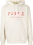 Purple Brand Hoodie met logoprint Beige - Thumbnail 1