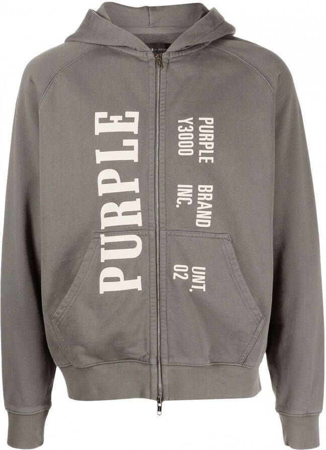 Purple Brand Hoodie met logoprint Grijs