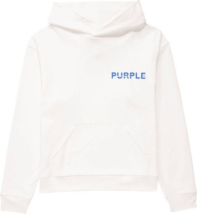 Purple Brand Hoodie met logoprint Wit