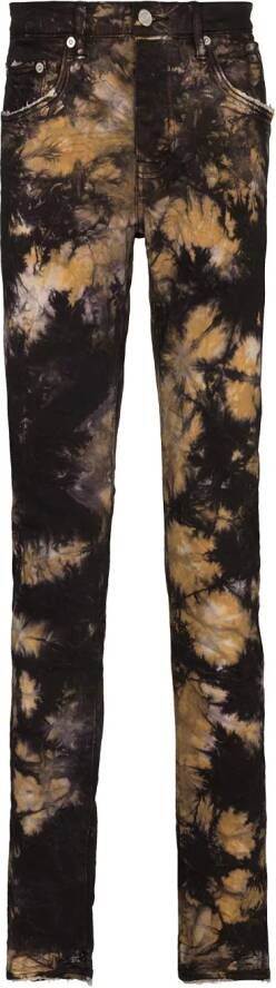 Purple Brand P001 jeans met tie-dye print Zwart