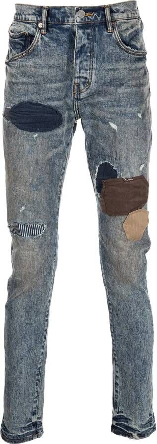 Purple Brand Jeans met patchwork Blauw