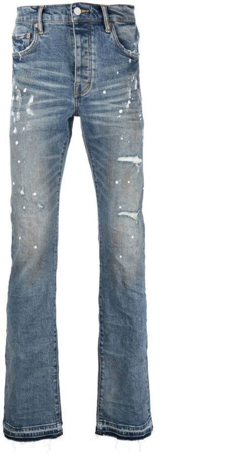 Purple Brand Jeans met verfspatten Blauw