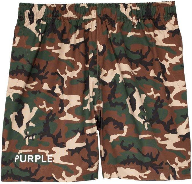 Purple Brand Zwembroek met camouflageprint Bruin