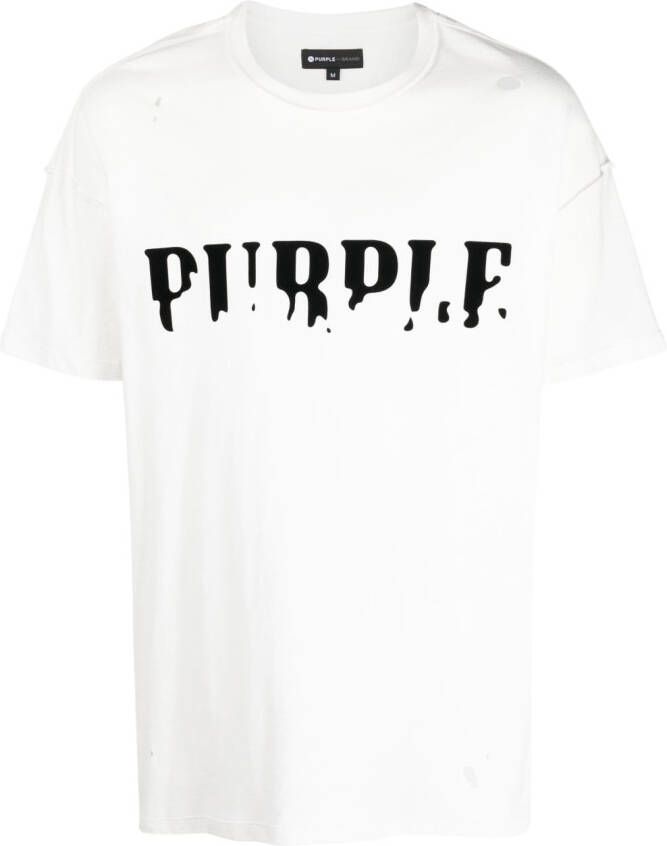 Purple Brand T-shirt met logoprint Wit