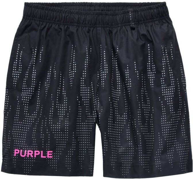 Purple Brand Shorts met elastische tailleband Zwart