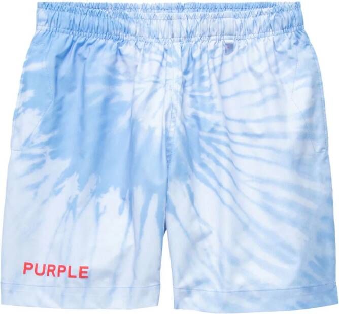 Purple Brand Shorts met tie-dye Blauw