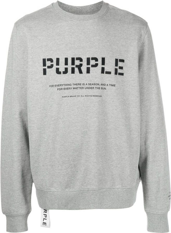 Purple Brand Sweater met logoprint Grijs