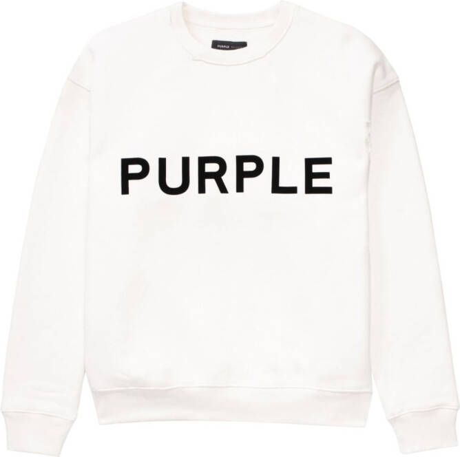 Purple Brand Sweater met logoprint Wit