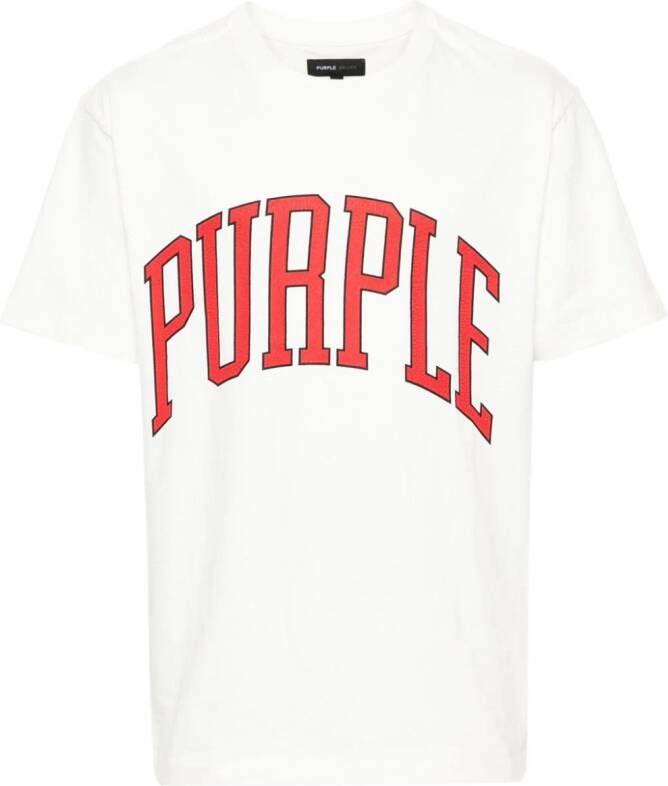 Purple Brand T-shirt met logo Wit