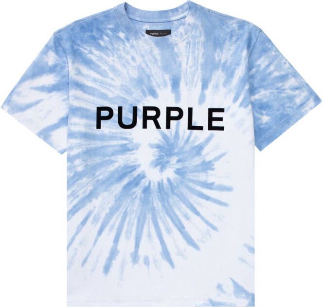 Purple Brand T-shirt met logoprint Blauw