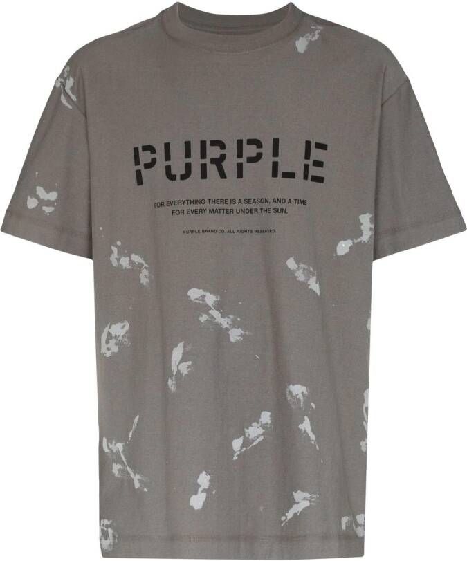 Purple Brand T-shirt met logoprint Grijs