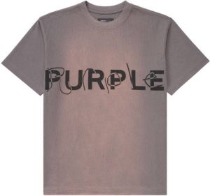 Purple Brand T-shirt met logoprint Grijs