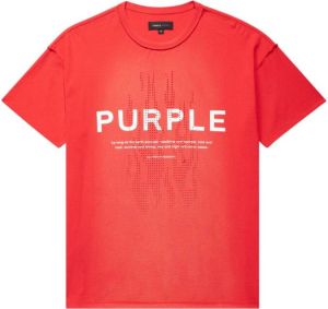 Purple Brand T-shirt met logoprint Rood