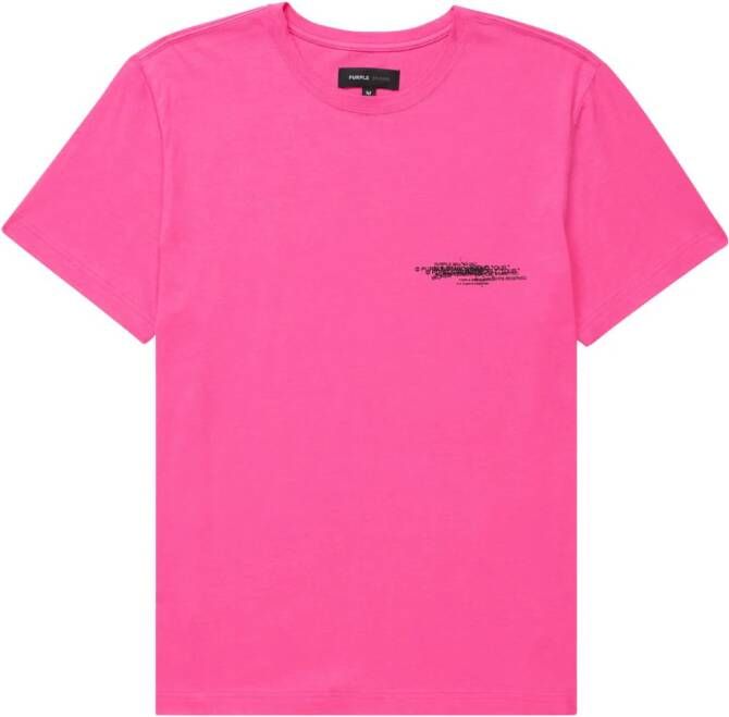 Purple Brand T-shirt met logoprint Roze