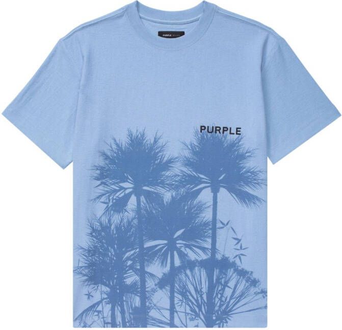 Purple Brand T-shirt met palmprint Blauw