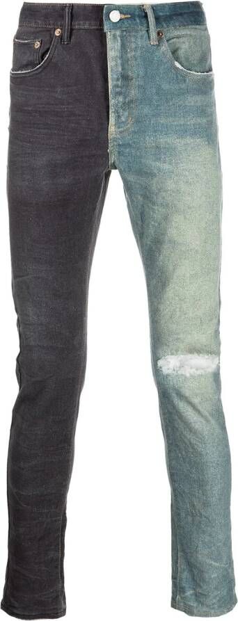 Purple Brand Tweekleurige jeans Blauw