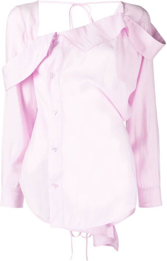 PushBUTTON Asymmetrische blouse Roze