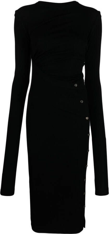 QUIRA Midi-jurk met lange mouwen Zwart