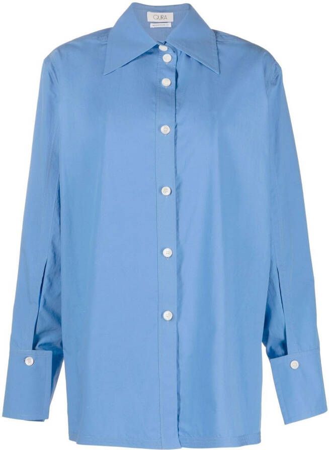 QUIRA Button-down blouse Blauw