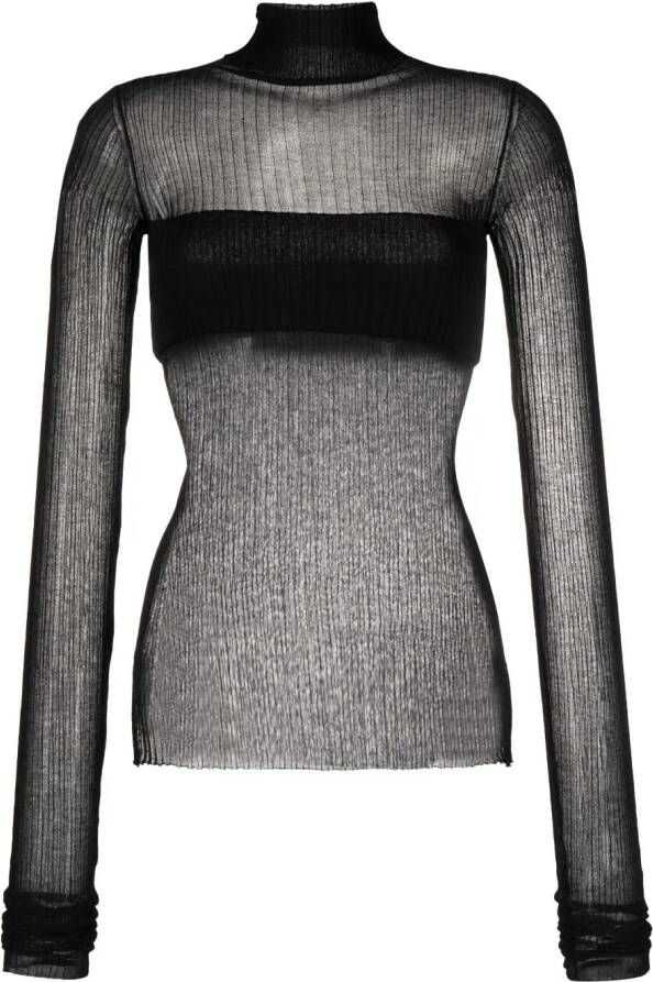 QUIRA Top met hoge hals Zwart