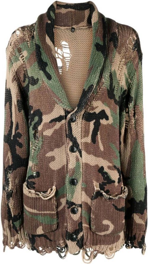 R13 Vest met camouflageprint Groen