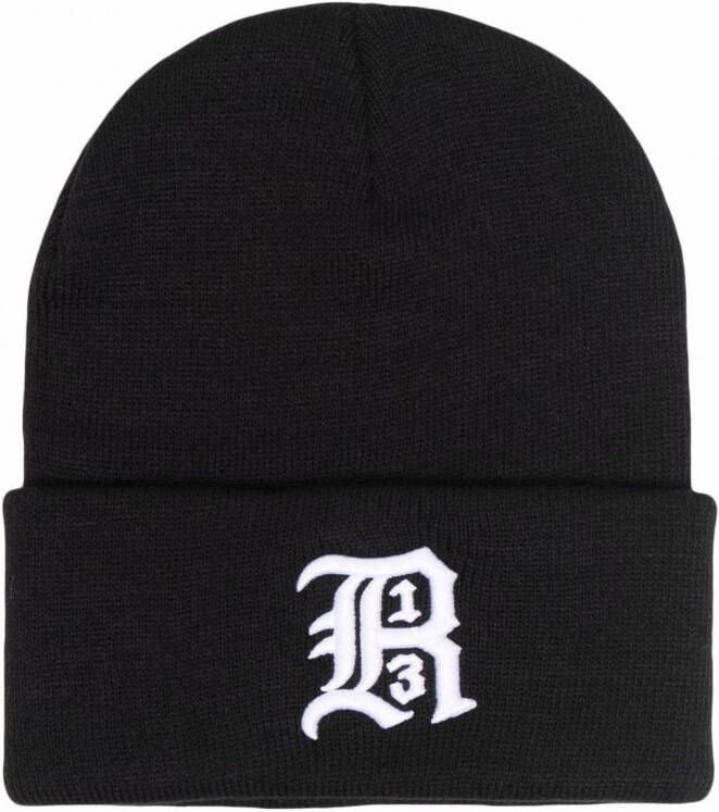 R13 Hoed met geborduurd logo Zwart