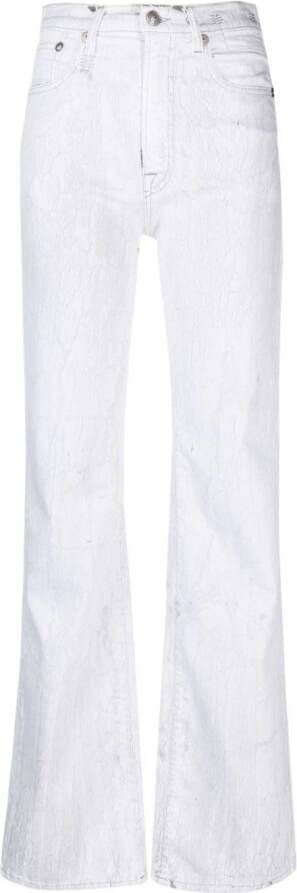 R13 Jeans met gebarsten effect Wit