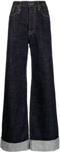 R13 Jeans met omgeslagen pijpen Blauw