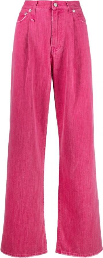 R13 Jeans met wijde pijpen Roze