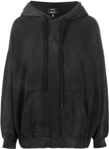 R13 Lange hoodie Zwart