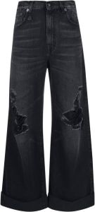 R13 Gerafelde jeans Zwart