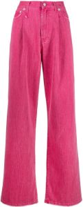 R13 pleat-detailed wide-leg jeans Roze