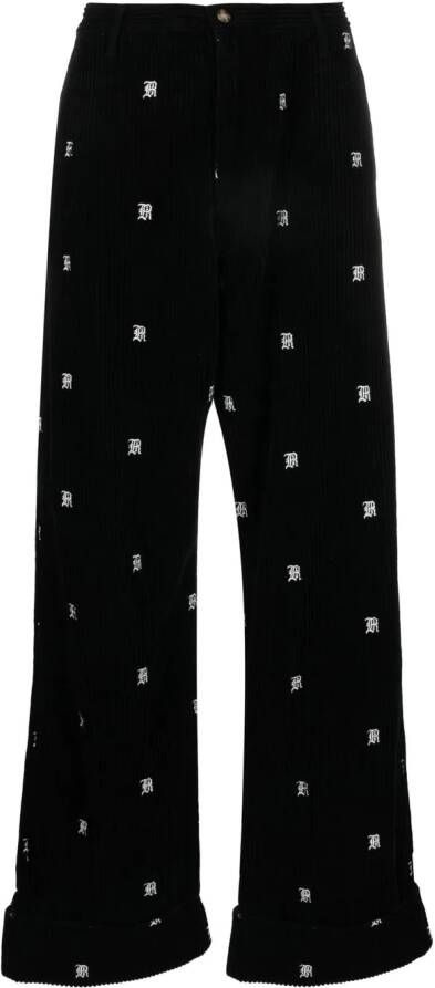 R13 Ribfluwelen broek Zwart