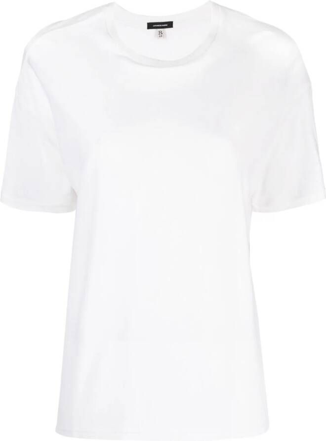 R13 T-shirt met ronde hals Wit