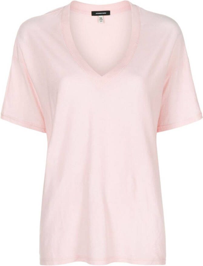 R13 T-shirt met V-hals Roze
