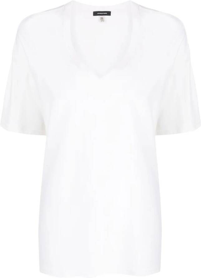 R13 T-shirt met V-hals Wit