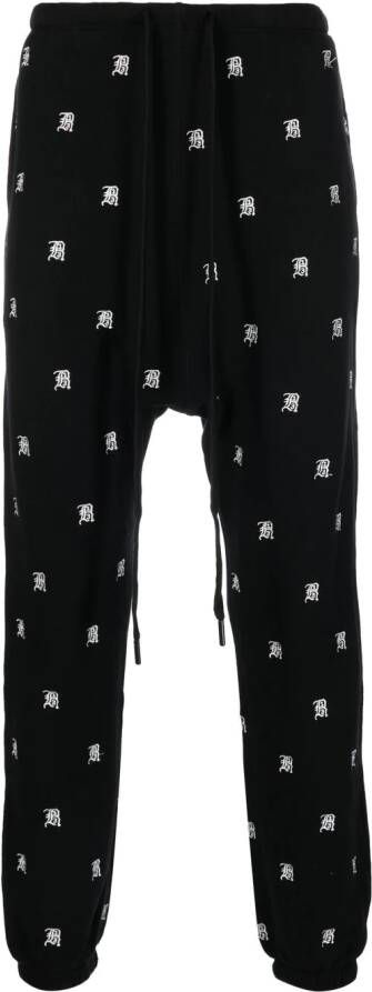 R13 Trainingsbroek met geborduurd logo Zwart