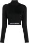 Rabanne T-shirt met logoband Zwart - Thumbnail 1