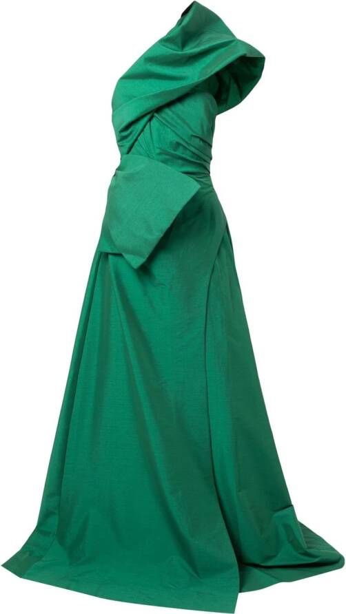 Rachel Gilbert Asymmetrische avondjurk Groen
