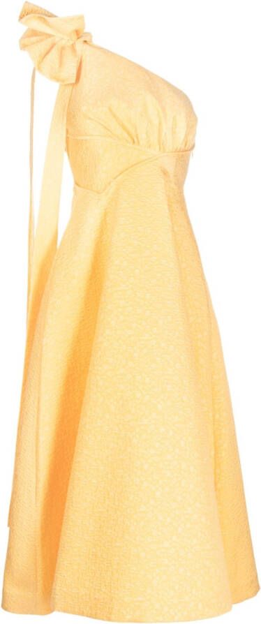 Rachel Gilbert Emiliano asymmetrische jurk Geel