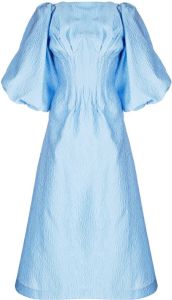 Rachel Gilbert Maxi-jurk met ballonmouwen Blauw