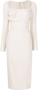 Rachel Gilbert Midi-jurk met lange mouwen Beige