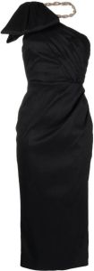 Rachel Gilbert Midi-jurk met ruche Zwart