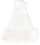 Rachel Gilbert Midi-jurk verfraaid met veren Wit - Thumbnail 1