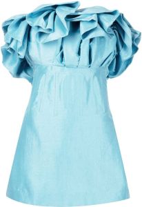 Rachel Gilbert Mini-jurk met ruche afwerking Blauw