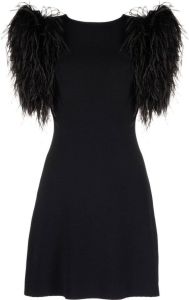 Rachel Gilbert Mini-jurk met veren afwerking Zwart