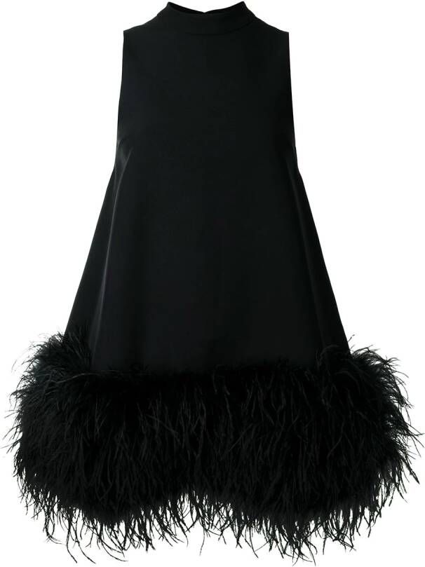 Rachel Gilbert Mini-jurk met veren afwerking Zwart