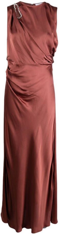 Rachel Gilbert Satijnen maxi-jurk Roze