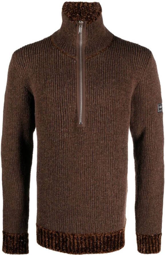 Raf Simons Ribgebreide sweater Bruin