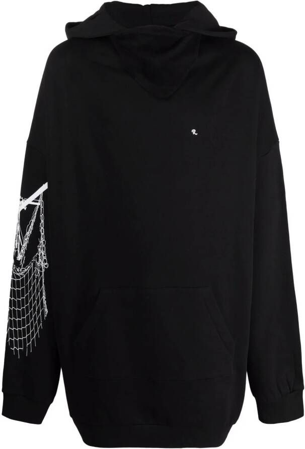 Raf Simons Hoodie met print Zwart